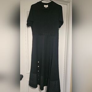3.1 Phillip Lim Black Midi Dress with Metallic Buttons